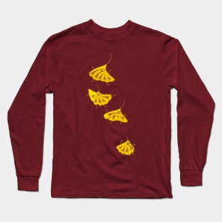 Dancing autumn leaves gingko Long Sleeve T-Shirt